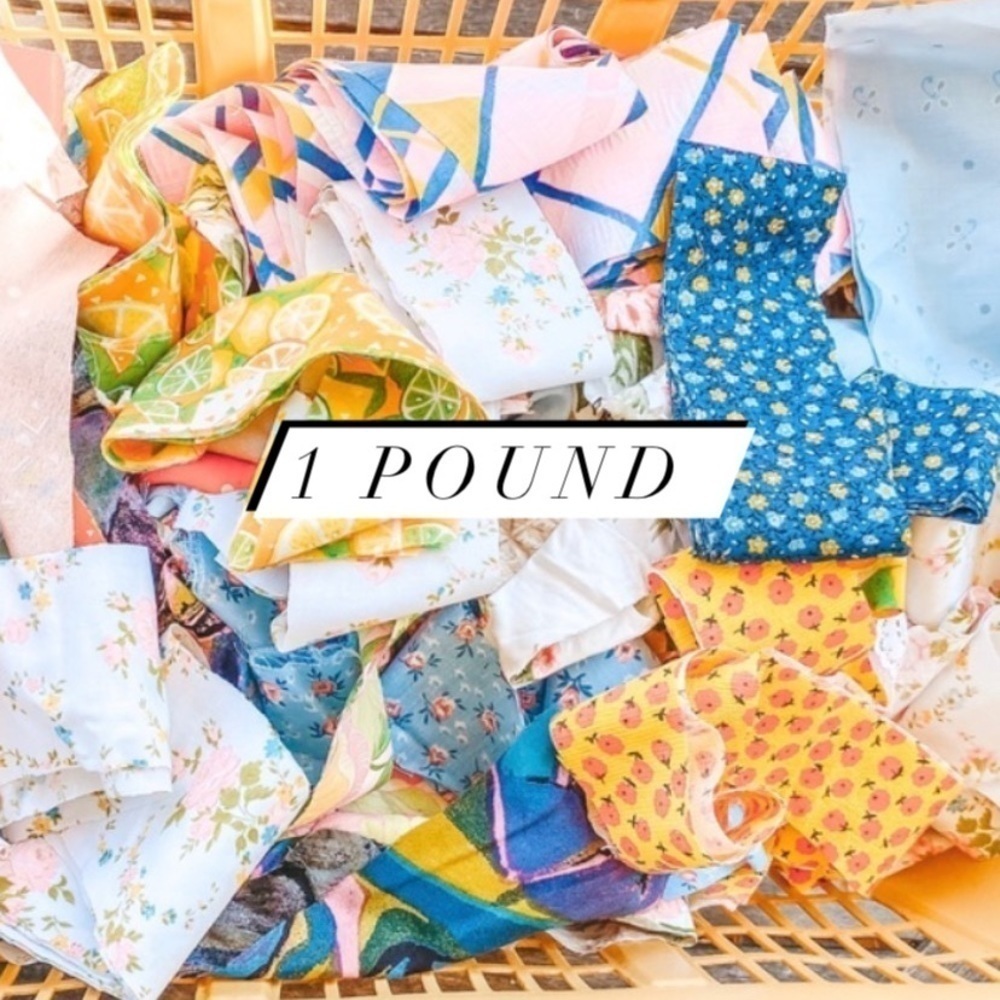Vintage fabric scraps poshmark packaging 1 lb bag